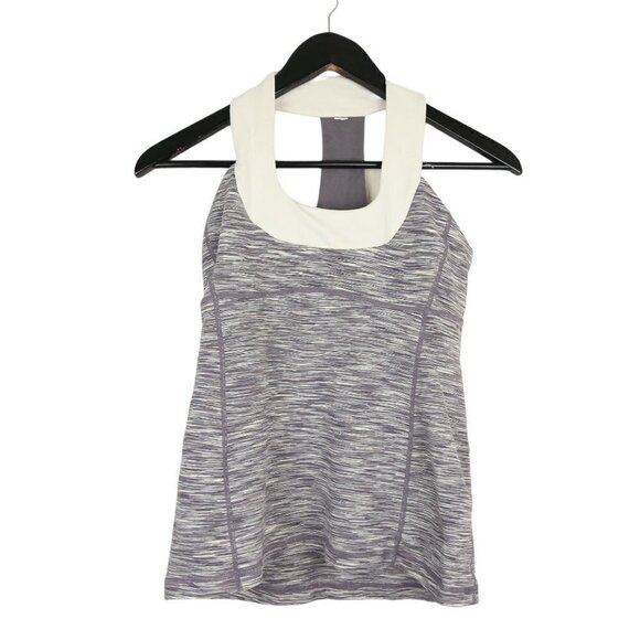 Lululemon Athletica Scoop Neck Grey Athleisure Tank Top Size 4 - Picture 1 of 4